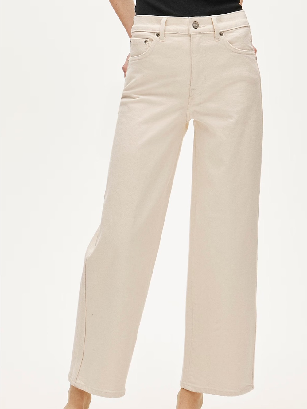 J. Crew Off-White everyday Wide Leg ankle Jeans semi stretch